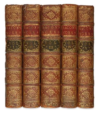 SCIENCE  BACON, FRANCIS, Sir. The Works.  5 vols.  1765